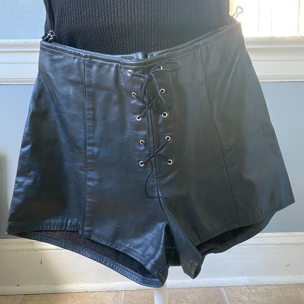 Leather shorts